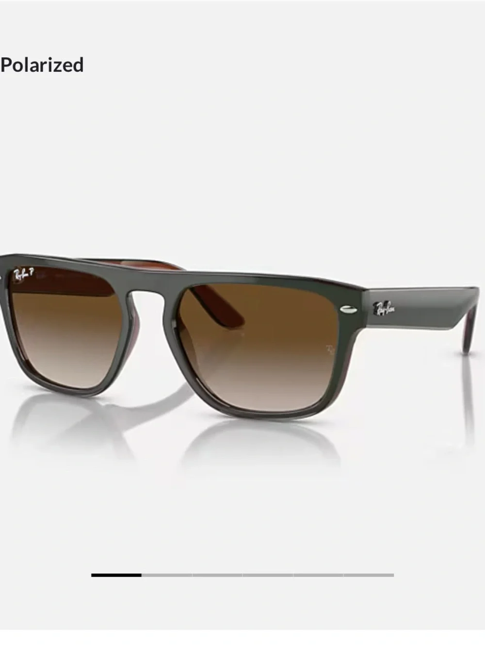 Ray-Ban Polarized Brown Lens Green and Brown Frame Sunglasses - Unisex